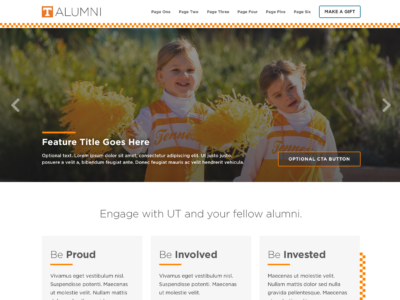 Initial Concept A from the University of Tennessee Alumni Association Redesign